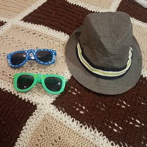 boys hat and sunglasses